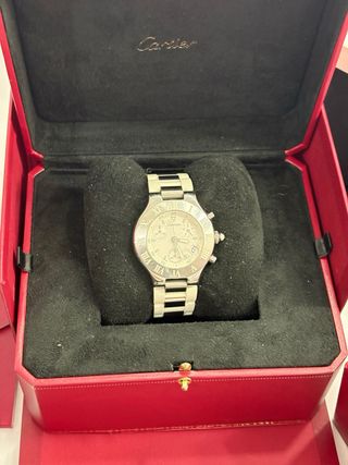 Reloj Cartier 21 Cronógrafo Plata