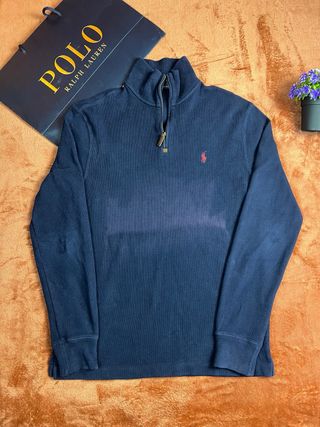 Polo Ralph Lauren Sudadera Azul Media Cremallera