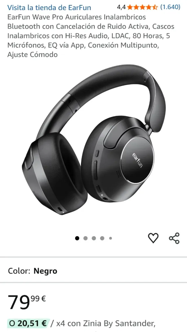 Auriculares EarFun Wave Pro ANC Negros