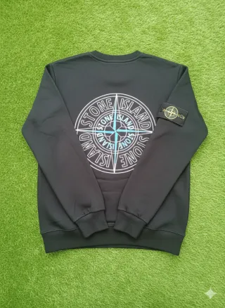 Sudadera Stone Island Negra con Parche
