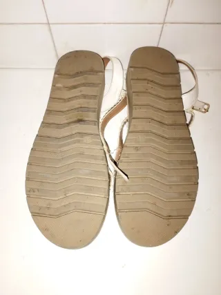 Sandalias Talla 41 Marrón y Blanco