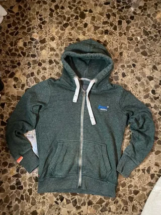 Superdry Sudadera Cremallera Verde
