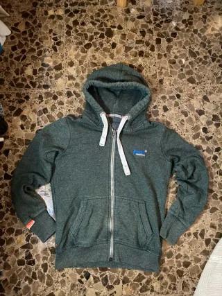 Superdry Sudadera Cremallera Verde