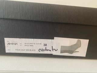 Botas Jil Sander pretas salto alto plataforma