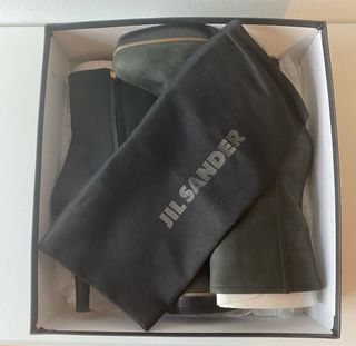 Botas Jil Sander pretas salto alto plataforma