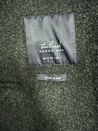 Abrigo Mango de lana gris oscuro