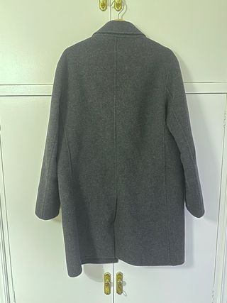 Abrigo Mango de lana gris oscuro