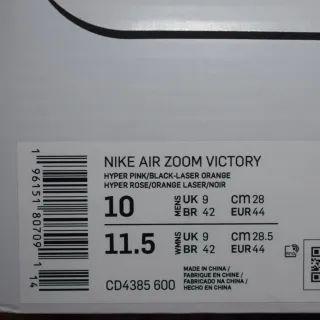 Nike Air Zoom Victory Talla 44 - Hyper Pink/Orange