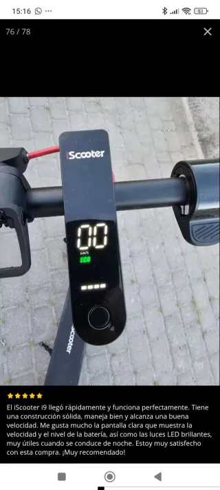 Patinete eléctrico iScooter sin estrenar