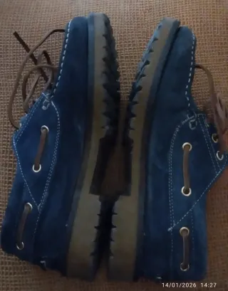 Zapatos náuticos mujer azul y marrón