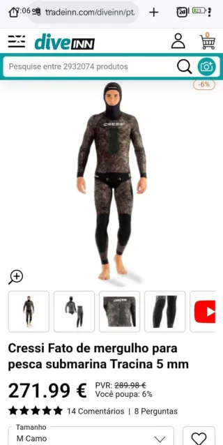 Fato de Mergulho CRESSI - Pouco Usado