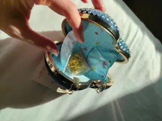 Bolso Corazón Lentejuelas Kling Azul/Plata