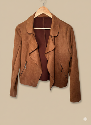 Chaqueta marrón suave talla única