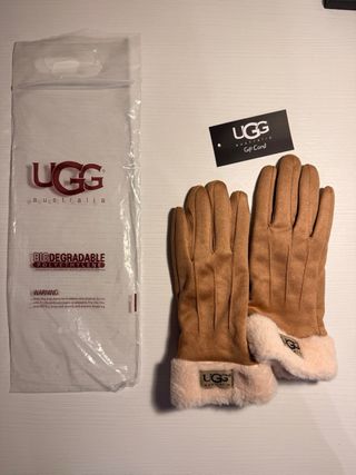 Guanti UGG marroni con pelliccia