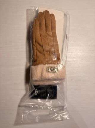 Guanti UGG marroni con pelliccia