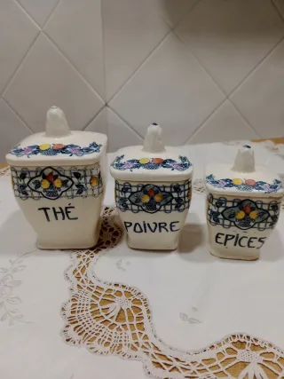 Set 6 Botes Cocina Cerámica Vintage