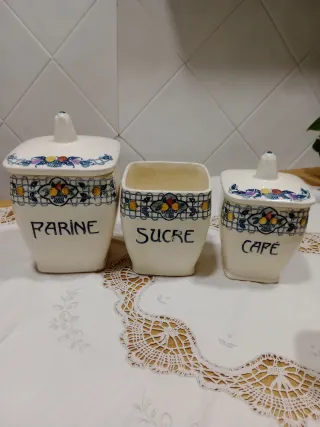 Set 6 Botes Cocina Cerámica Vintage