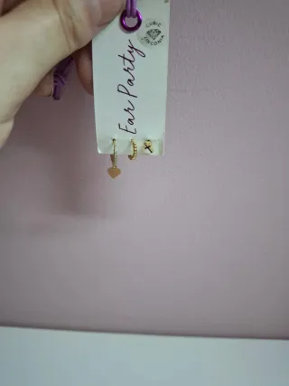 Set de 3 pendientes piercings.