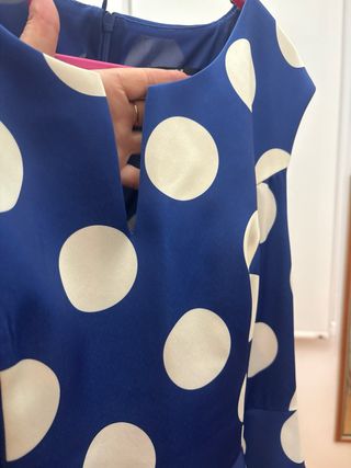 Vestido Moncho Heredia fiesta azul lunares amarill