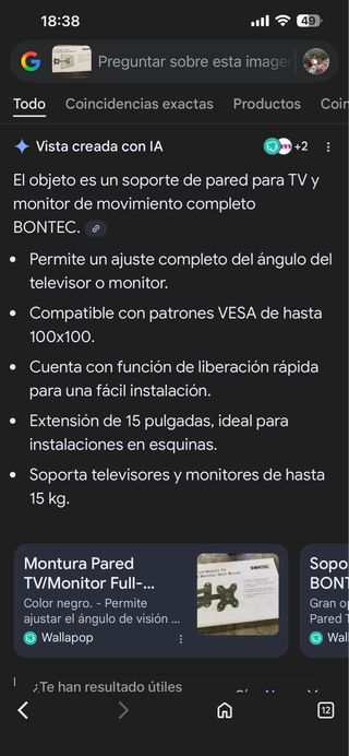 Soporte Pared TV/Monitor BONTEC Full-Motion