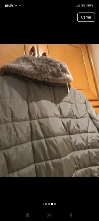 Parka acolchada verde militar talla XL