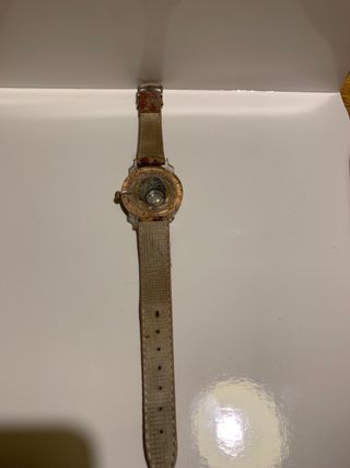 Orologio vintage in sughero con coccinelle