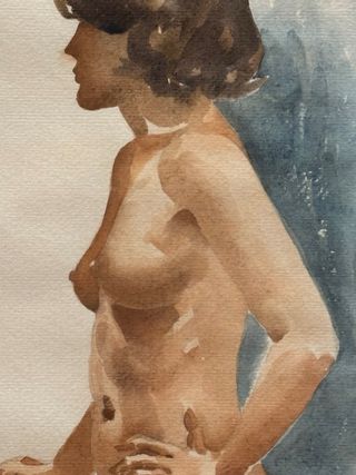 Cuadro acuarela figura femenina