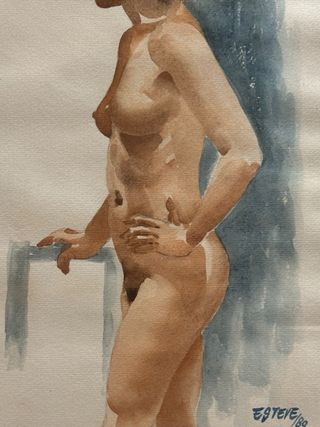 Cuadro acuarela figura femenina