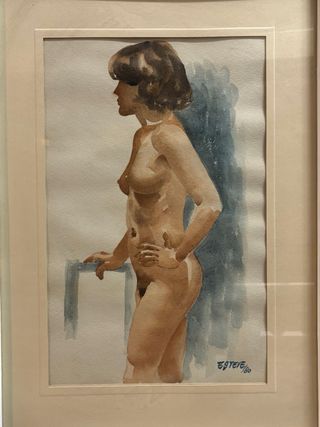 Cuadro acuarela figura femenina