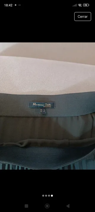 Falda plisada verde talla S