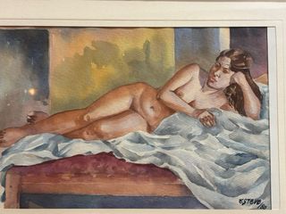 Cuadro acuarela figura femenina