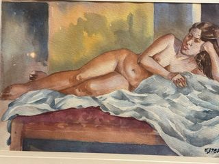 Cuadro acuarela figura femenina