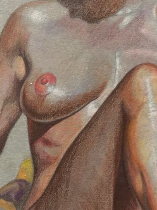 Cuadro de mujer desnuda, dibujo a lápiz