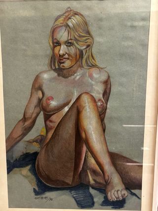 Cuadro de mujer desnuda, dibujo a lápiz