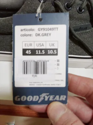 Scarpe Goodyear Uomo Grigie Taglia 45