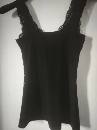 Blusa fiesta lentejuelas encaje S