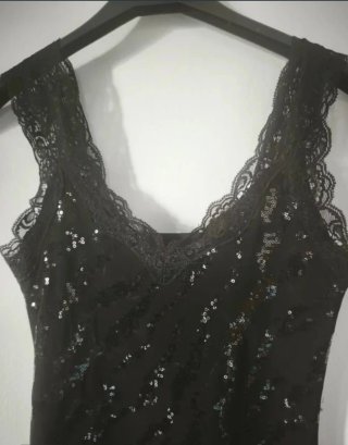 Blusa fiesta lentejuelas encaje S