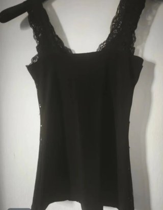Blusa fiesta lentejuelas encaje S