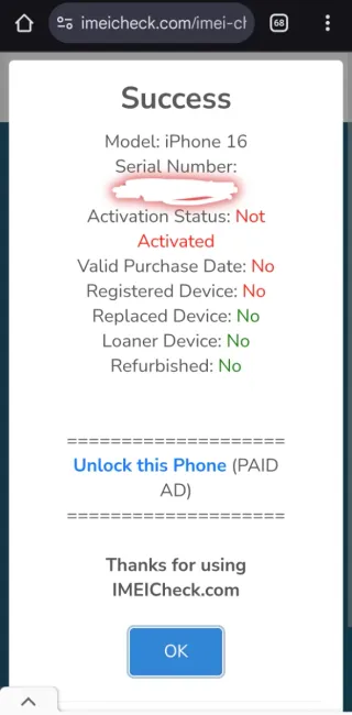 iPhone 16 NUOVO Ultramarine - 128gb (Non attivato)