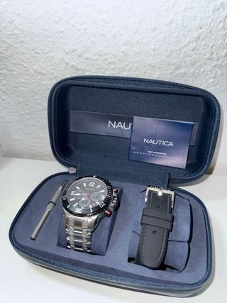 Reloj Nautica Chronograph Negro/plata impoluto