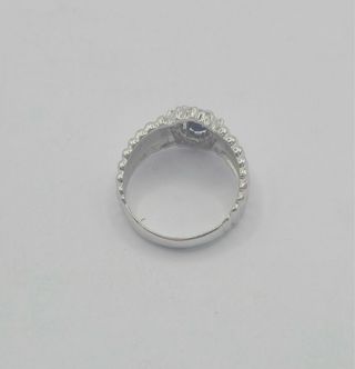 Anillo Oro Blanco Zafiro Central