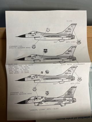 Microscale 72-276 US F-16 Decal