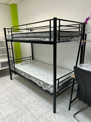 Litera cama individual negra nueva OFERTA