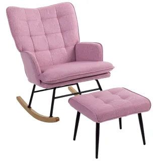 Sillón Mecedora Rosa con Reposapiés