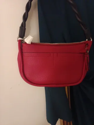 Bolso Mango Fucsia de hombro con asa media