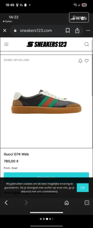 Zapatillas Gucci G74 Negras y Verdes