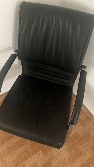 2 Sillas Escritorio Piel Negra