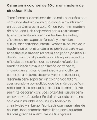 Cama tipi infantil 90 cm