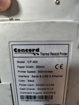 Impresora Térmica Concord Negra y Azul