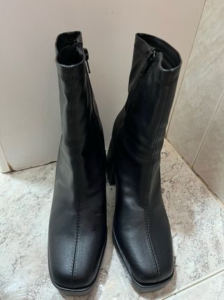 Botines negros plataforma tacón grueso